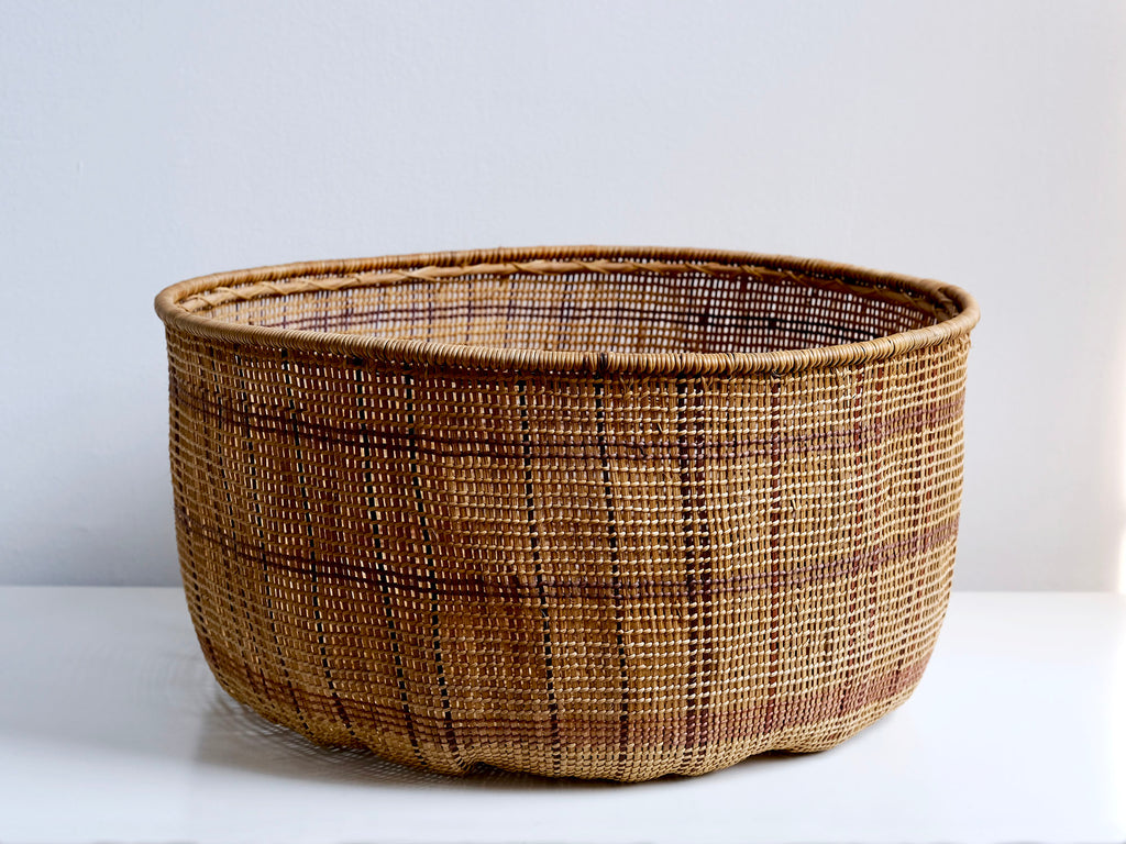 Woven basket on a white background