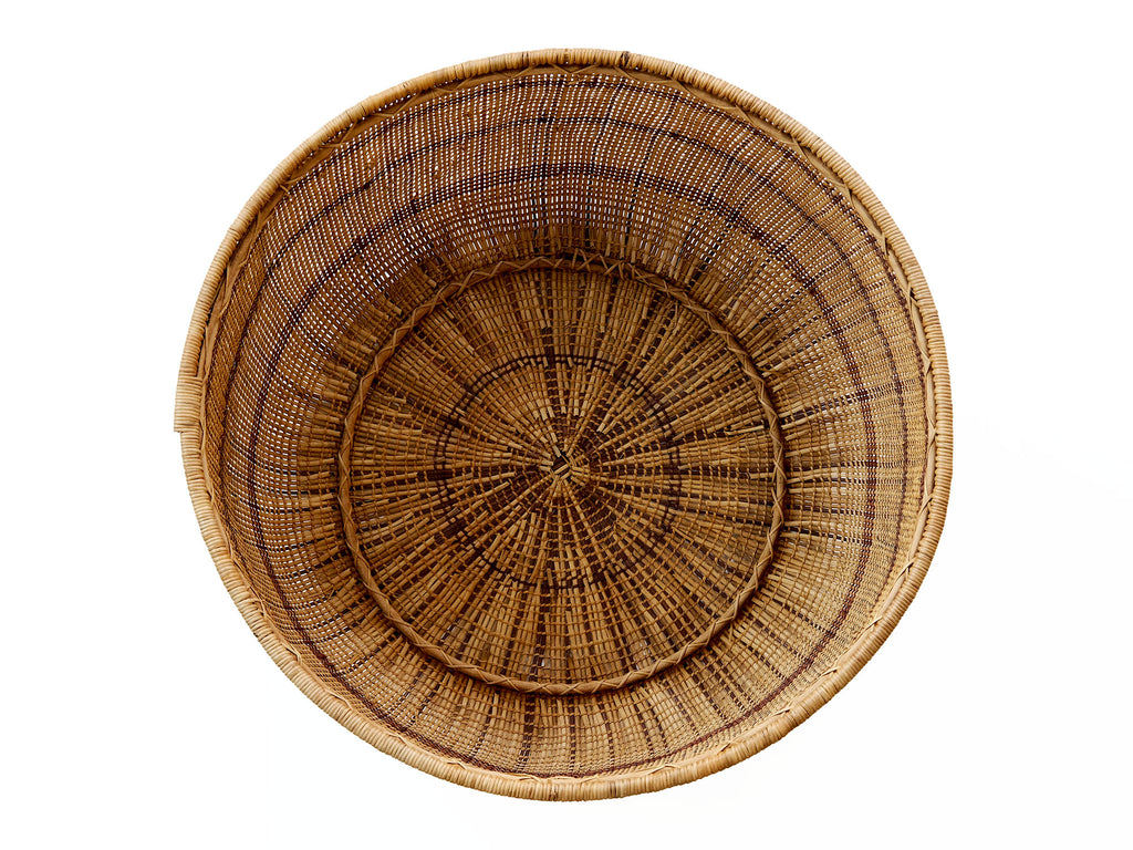Woven basket on a white background