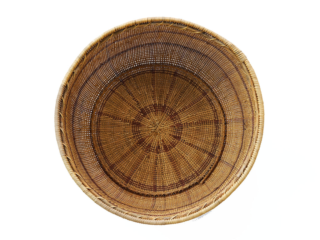 Woven basket on a white background