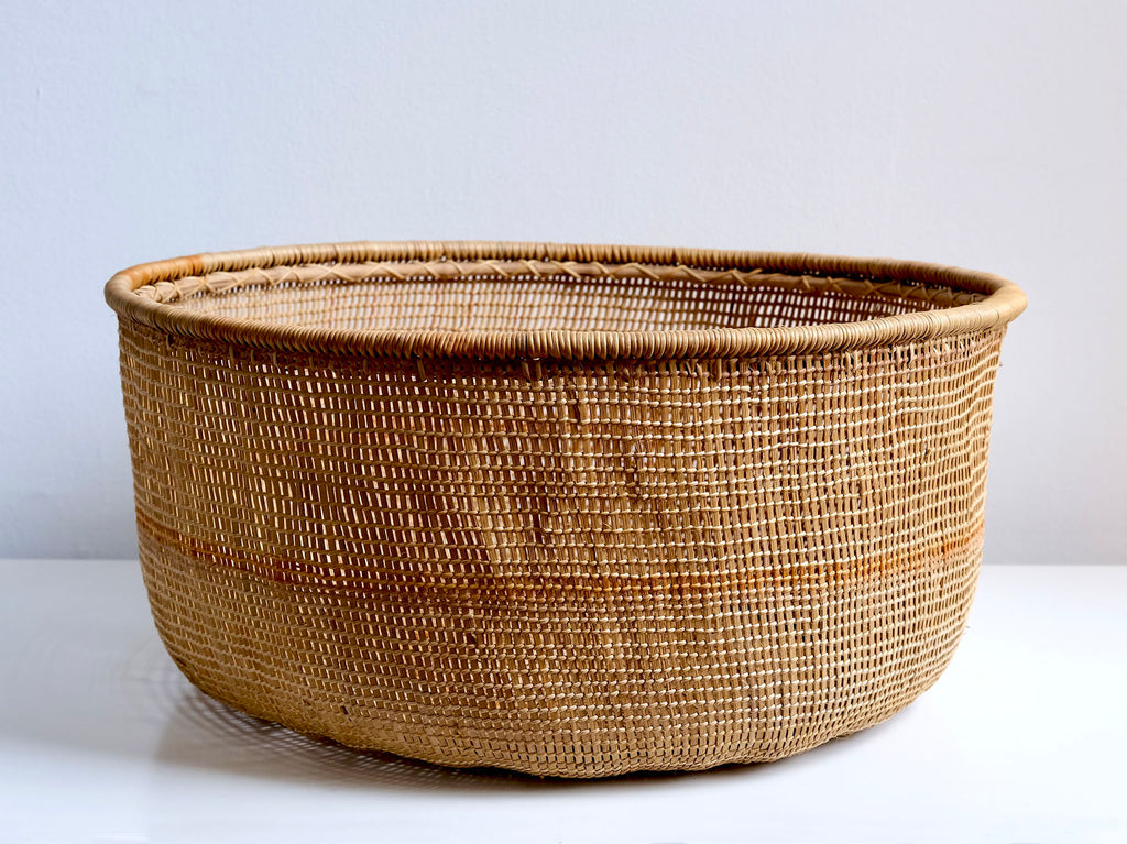 Woven basket on a white background