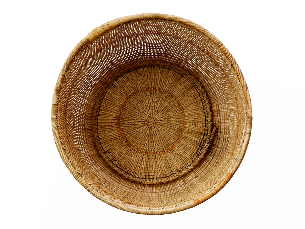 Woven basket on a white background
