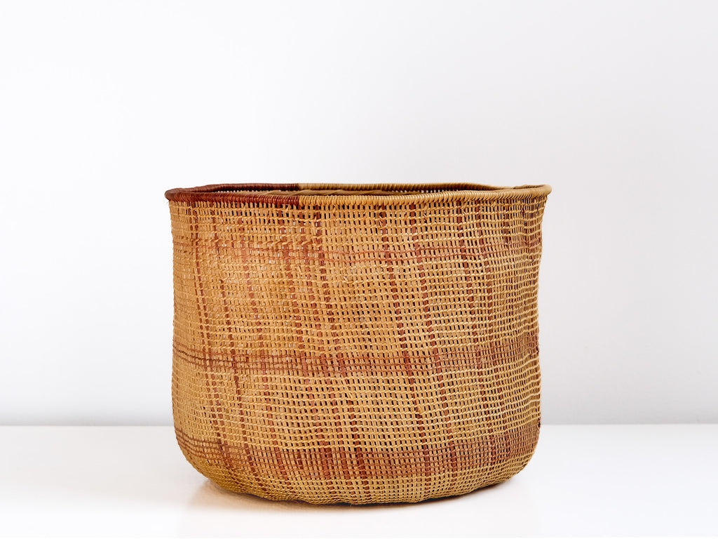 Woven basket on a white background