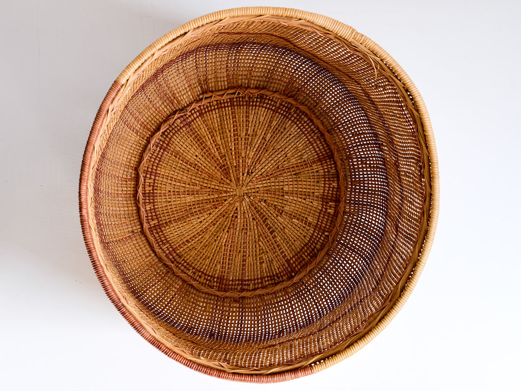 Woven basket on a white background