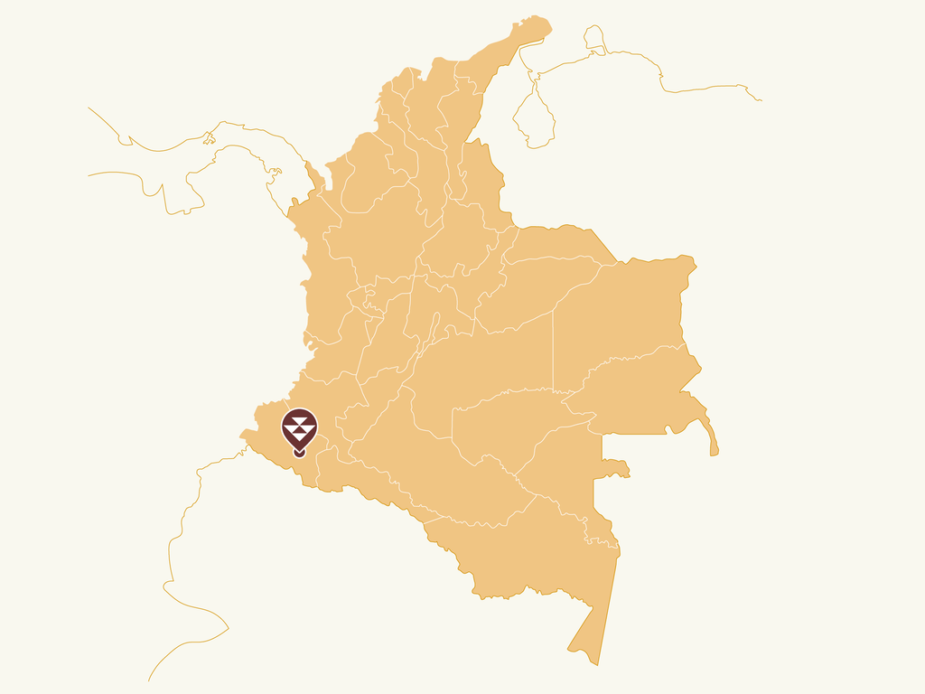 Map of colombia region of narino sandona