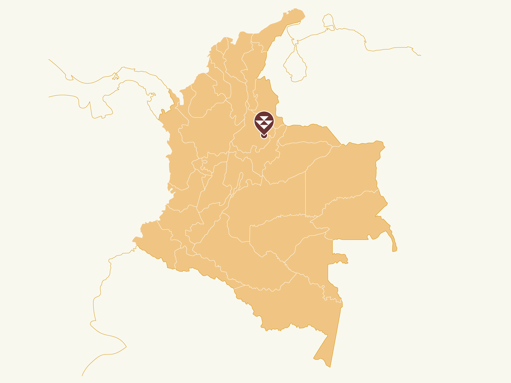 Map of Colombia. Region of Santander Curiti.
