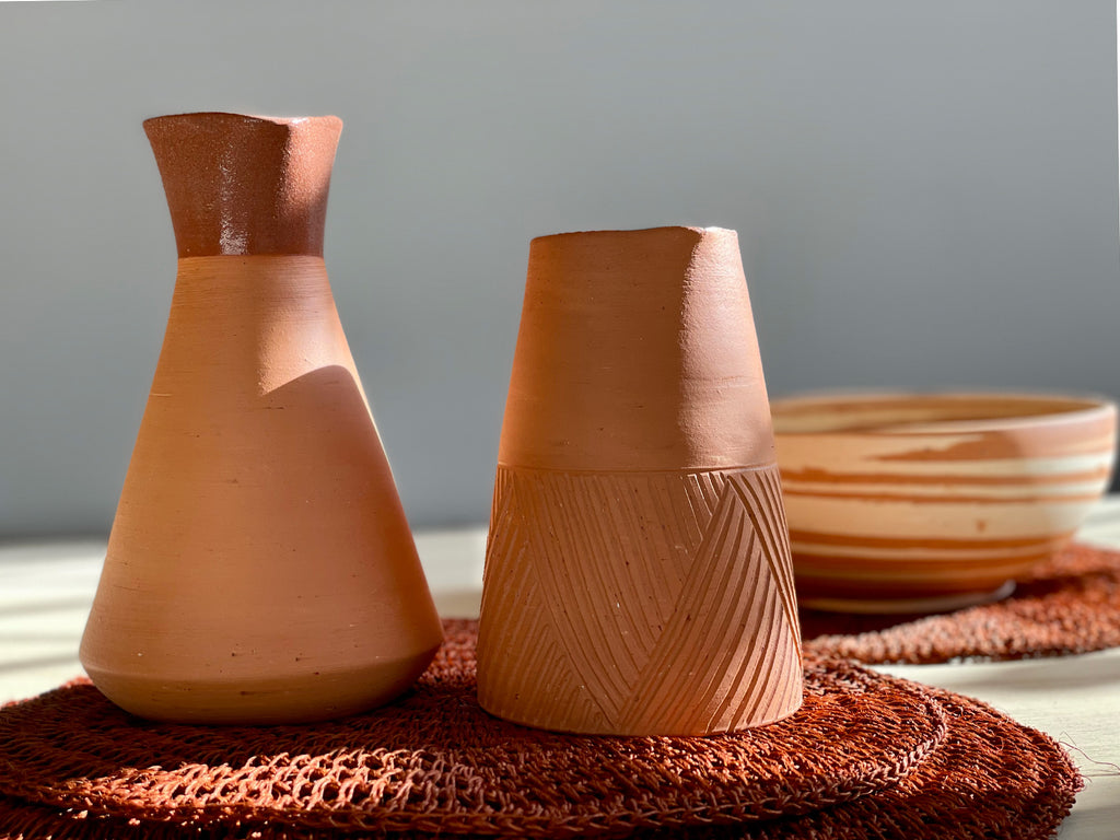 natural clay water pitcher
