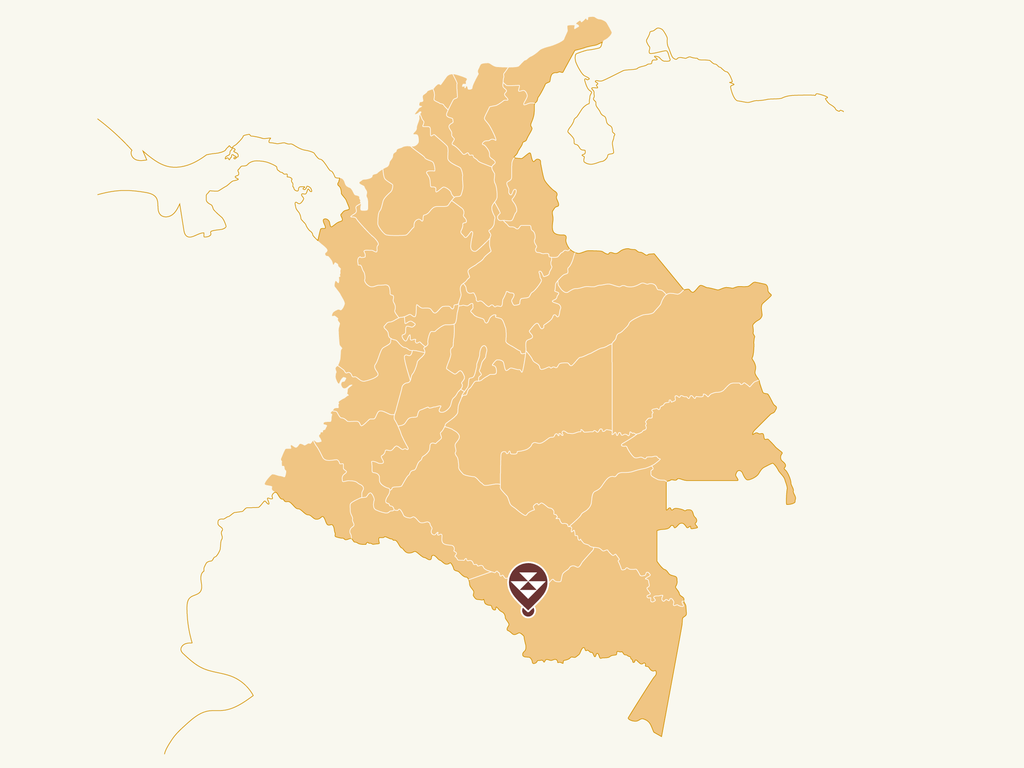 Map of Colombia. Region of Amazonas Chorrera.