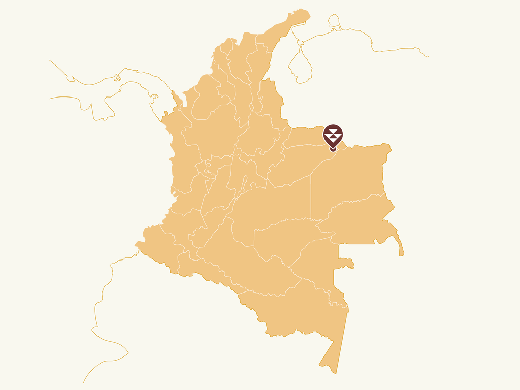 Map of Colombia. Region of Casanare Canomochuelo.