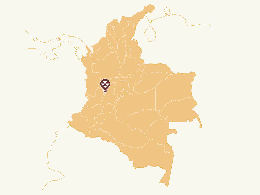 map of colombia, region of quindio