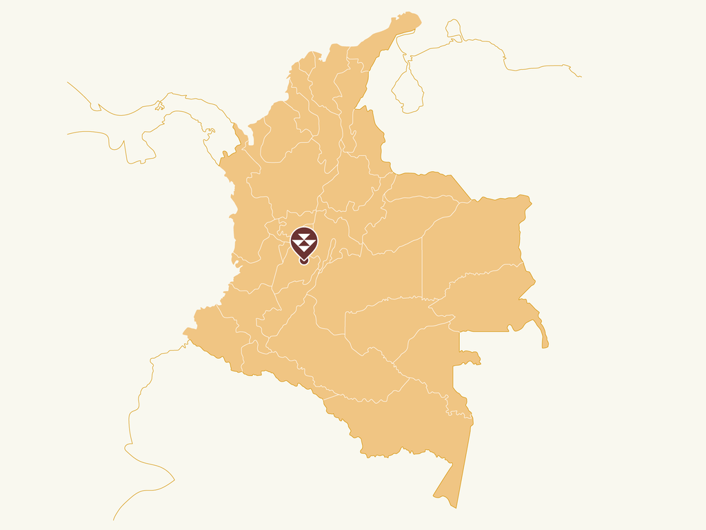 Map of Colombia. Region of Tolima Guamo Chamba.